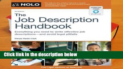 Full version  The Job Description Handbook  For Online