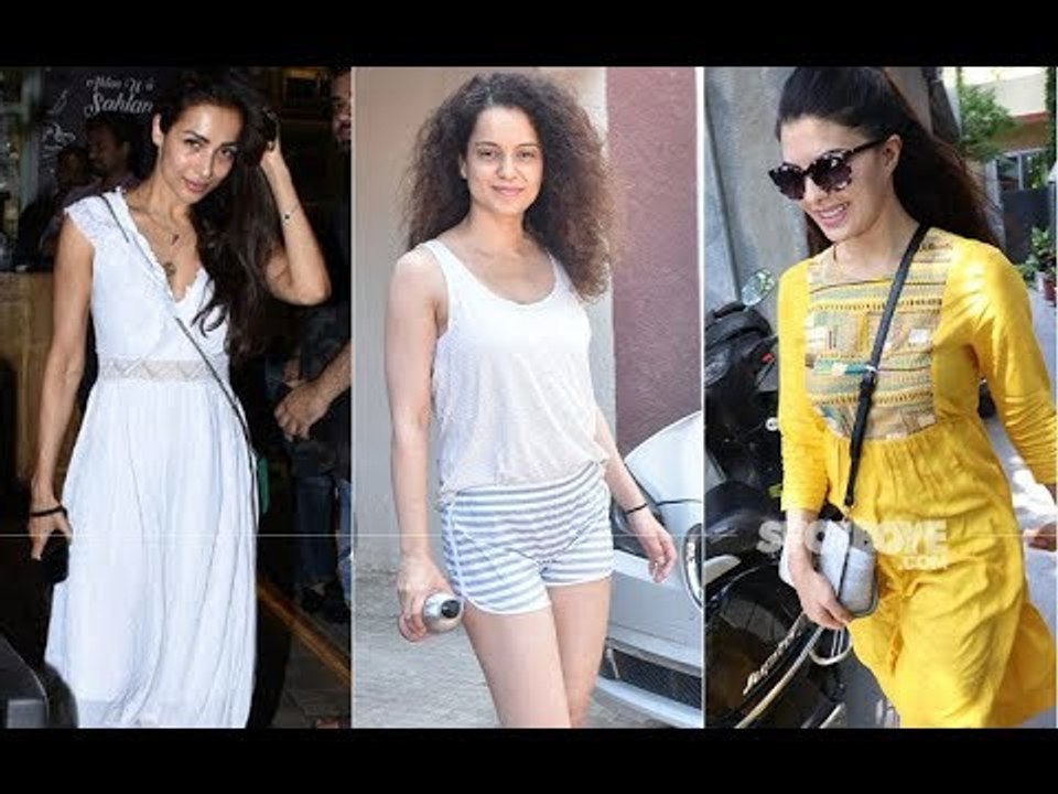 Celeb Spottings: Malaika Arora In White, Kangana Ranaut Post Workout, Jacqueline Fernandez In Ethnic
