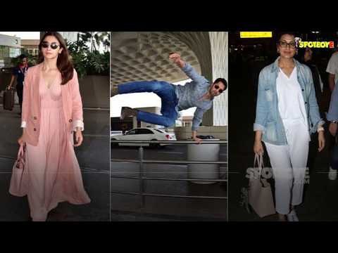 SPOTTED! Alia Bhatt-Varun Dhawan, Sonali Bendre Make A Splash At The Airport