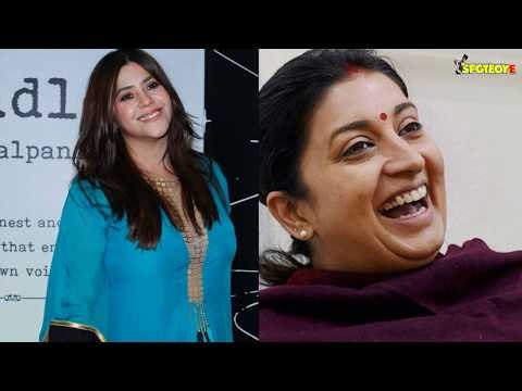 Smriti Irani Walks Barefoot To Siddhivinayak; Bestie Ekta Kapoor And Li'l Ravie Accompany