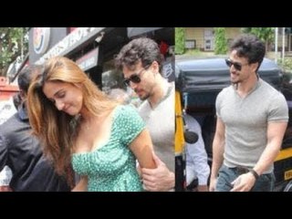 Tiger Shroff Tries to Keep Disha Patani Safe from Getting Mobbed | Spotboye