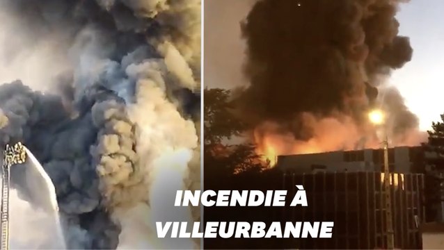Les images de l'incendie d'un entrepôt à Villeurbanne