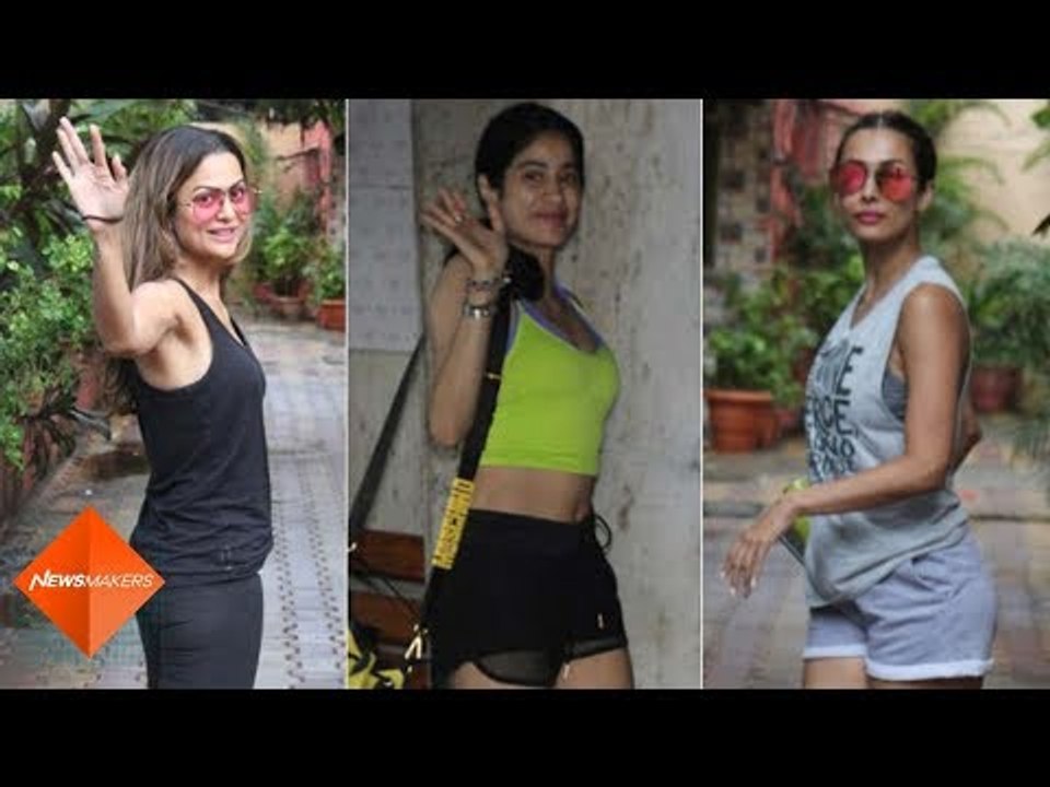 Janhvi Kapoor, Malaika Arora And Amrita Arora Show Up For Their Yoga Classes Despite Heavy Downpour