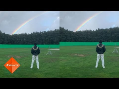 Ranveer Singh shares a BTS PIC of himself spotting a rainbow while shooting for '83 | SpotboyE