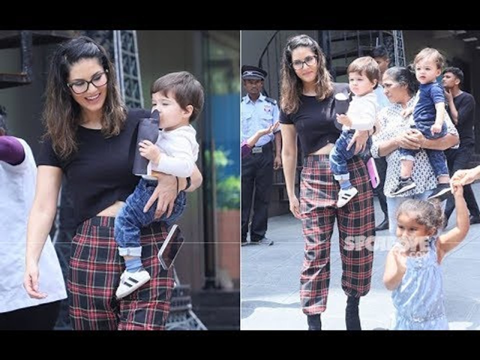 Sunny Leone Spotted with her Kids Asher-Noah and Nisha At Play School ...