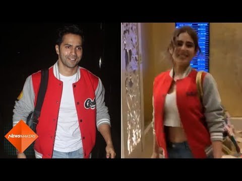 Varun Dhawan And Sara Ali Khan Wear Matching Coolie No. 1 Jerseys | SpotboyE