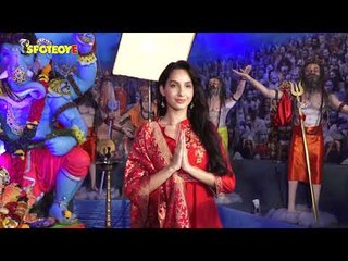 Nora Fatehi Visits T-series office for Ganpati Darshan | SpotboyE