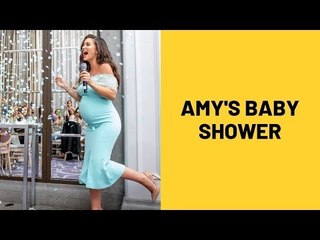 Tải video: Amy Jackson Gets An All-Blue Themed Baby Shower Plus A Gender Reveal Party Of Her Dreams | SpotboyE