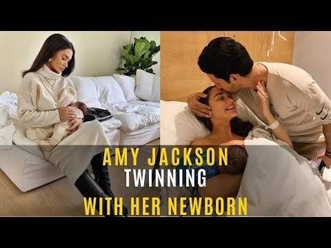 Amy Jackson Twins In Beige With Newborn | SpotboyE