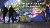Paris climate activists camp overnight in Extinction Rebellion protests