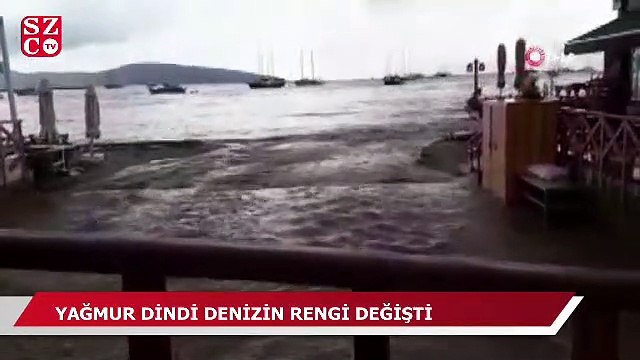 Yağmur dindi, denizin rengi değişti