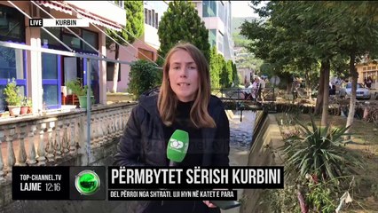 Përmbytet sërish Kurbini/ Del përroi nga shtrati, uji hyn në katet e para