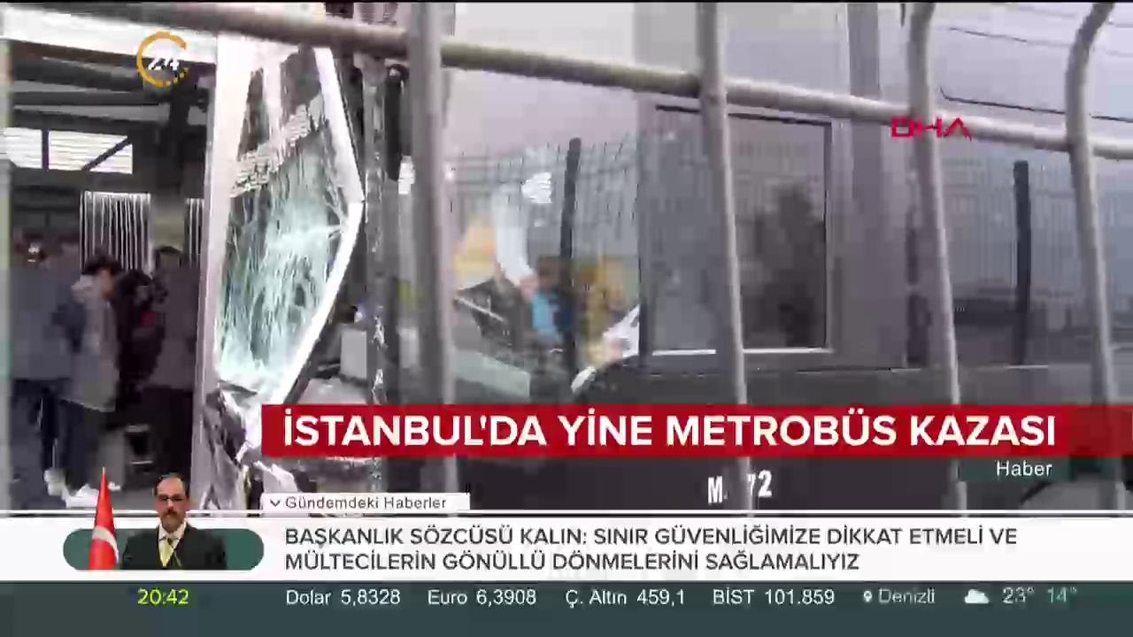 Önündeki metrobüse çarptı