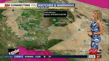 Download Video: A dry cold front brings blustery mountains and desert winds on Wednesday