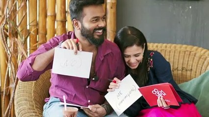 Vj manimegalai cute picture with hubby(Tamil)