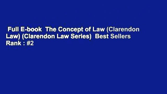 Full E-book The Concept of Law (Clarendon Law) (Clarendon Law Series) Best Sellers Rank : #2