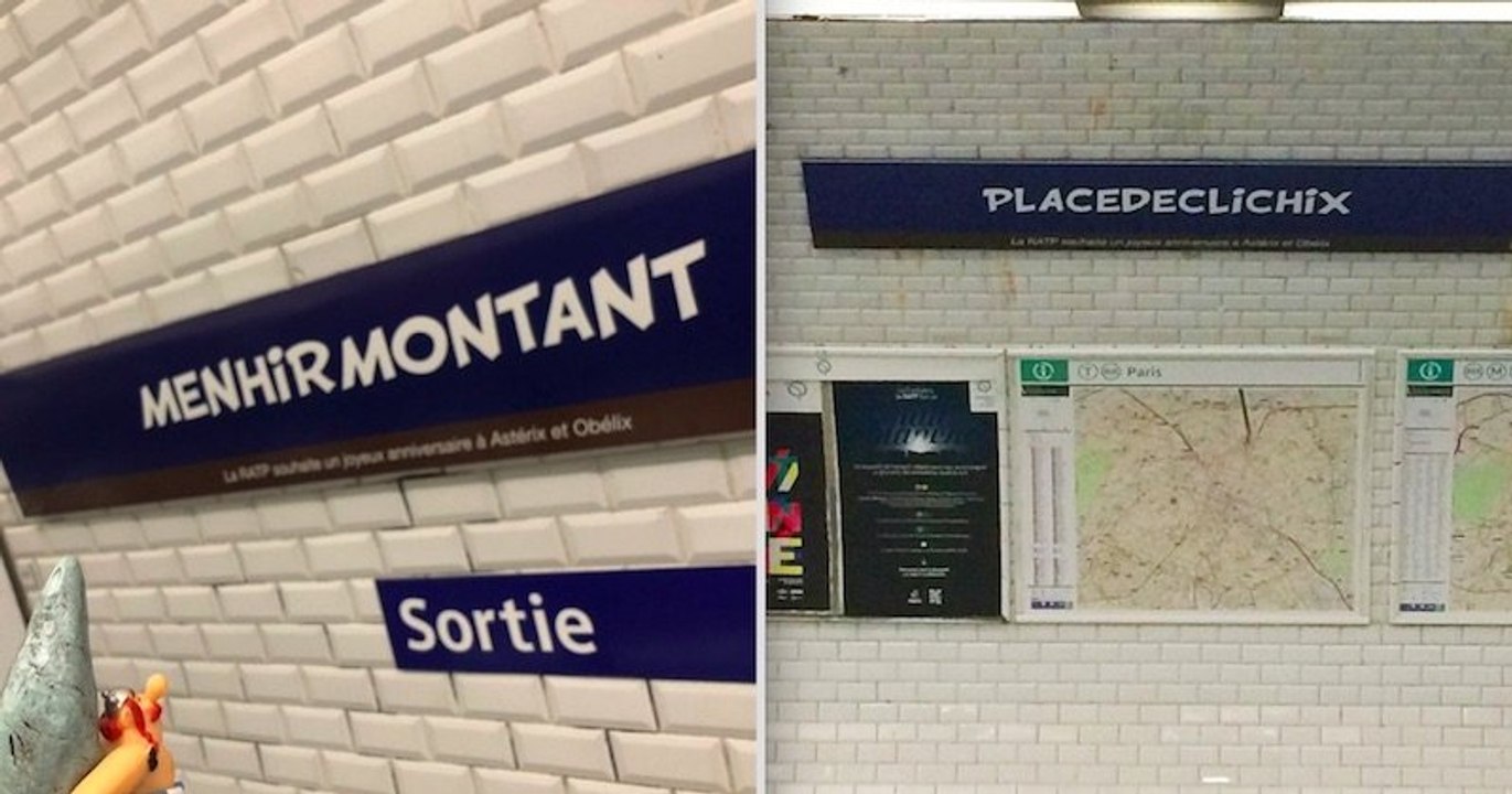« Menhirmontant », « PlaceDeClichix », « Gare de Lugdunum », quand la RATP renomme des stations de métro pour célébrer le 60e anniversaire d'Astérix