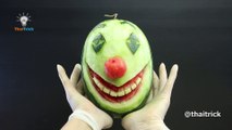 Joker Watermelon Carvings for Halloween