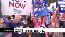 شاهد: مظاهرات في واشنطن للمطالبة بحماية حقوق المثليين والمتحولين جنسياً