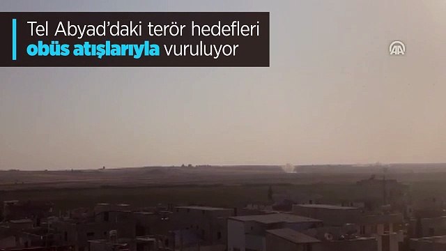 Tel Abyad'daki terör hedefleri obüs atışlarıyla vuruluyor
