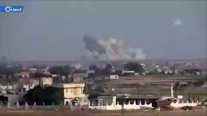 اللحظات الاولى للقصف التركي على مواقع الوحدات الكردية شرق الفرات