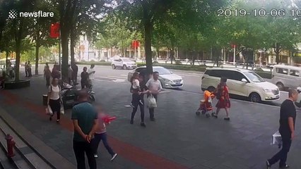 Six-year-old knocked out after glass window falls from building's 11th floor in Chongqing