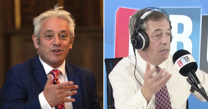 Nigel Farage Has Fierce Row With Caller Over Bercow's Neutrality