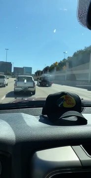 Flatbed Truck Tows Flaming Car