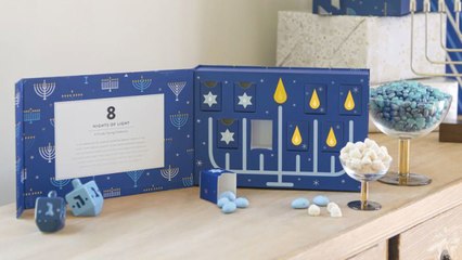 This Adorable Menorah Candy Box Is the Perfect Way to Celebrate All 8 Nights of Hanukkah
