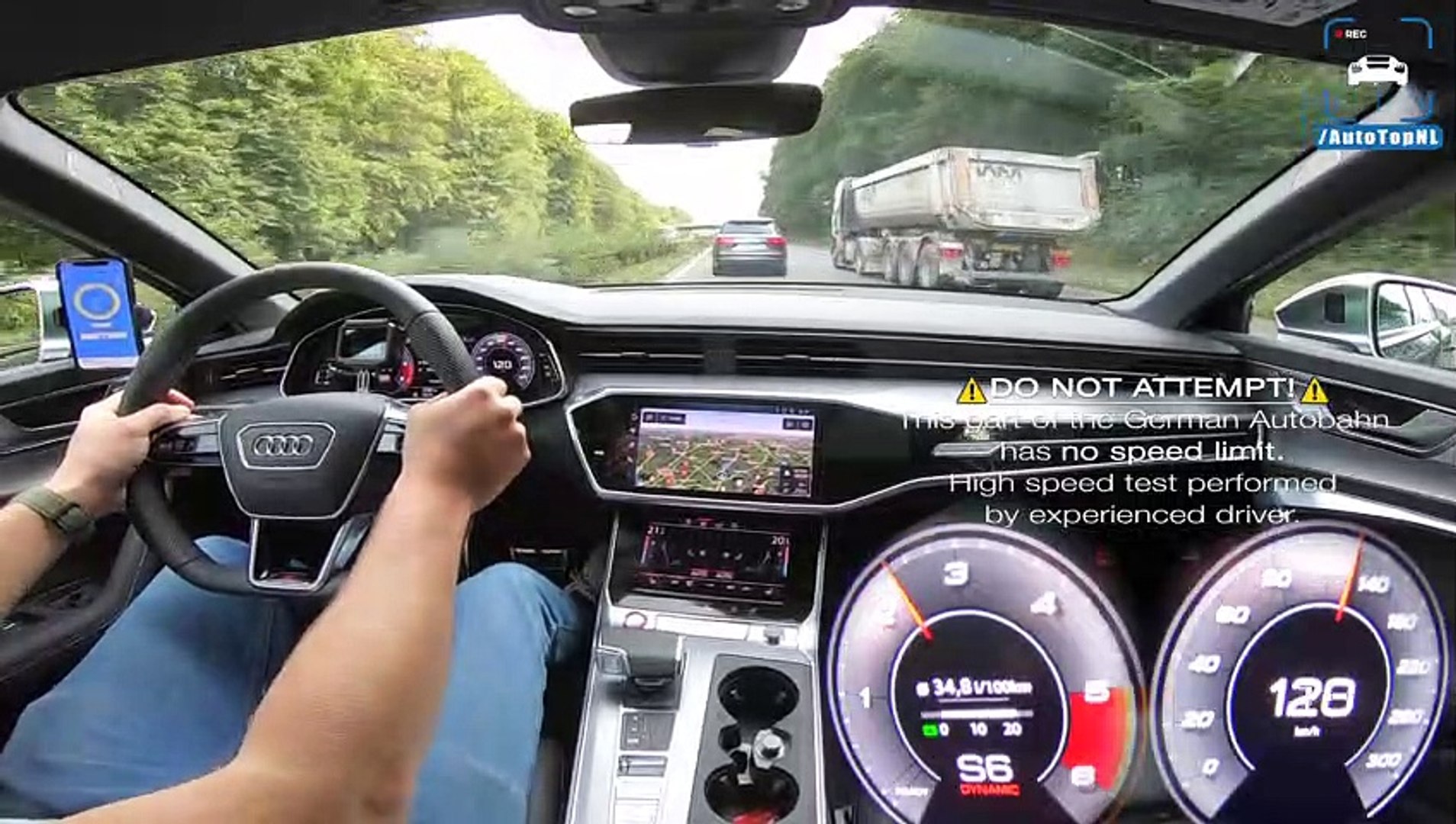 AUDI S6 2020 TOP SPEED on AUTOBAHN (No Speed Limit) by AutoTopNL