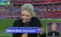 Periodismo Deportivo: la bella Melissa Stark recibe un balonazo en la cabeza en pleno directo