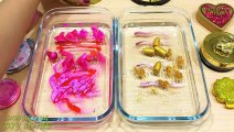 Pink vs Gold ! Mixing Makeup Eyeshadow into Clear Slime ! Relaxing Satisfying s #577