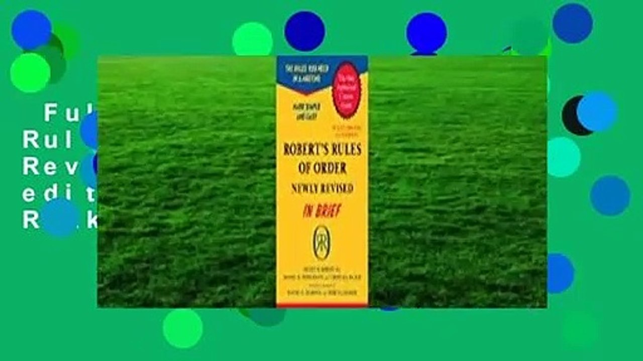Full E-book  Robert's Rules of Order Newly Revised In Brief, 2nd edition  Best Sellers Rank : #3