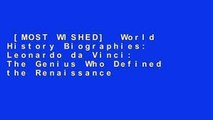 [MOST WISHED]  World History Biographies: Leonardo da Vinci: The Genius Who Defined the Renaissance