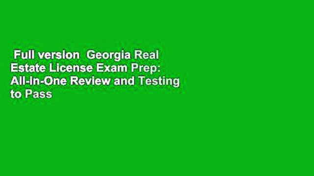 Full version Georgia Real Estate License Exam Prep: All-in-One Review and Testing to Pass