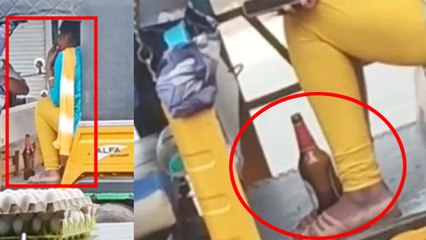 ஆட்டோவுக்குள் உட்கார்ந்து தண்ணி அடிக்கும் இளம்பெண்..அதிர்ச்சி வீடியோ