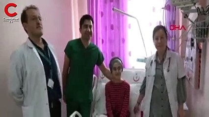 48 gün kaldığı hastaneye pasta keserek veda etti