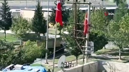 Suriye sınırında zırhlı araçla mehteranlı devriye!