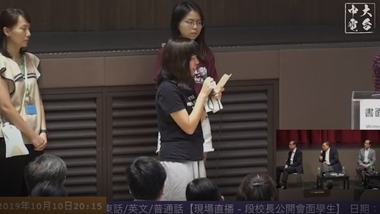 Students confront CUHK vice-chancellor over arr...