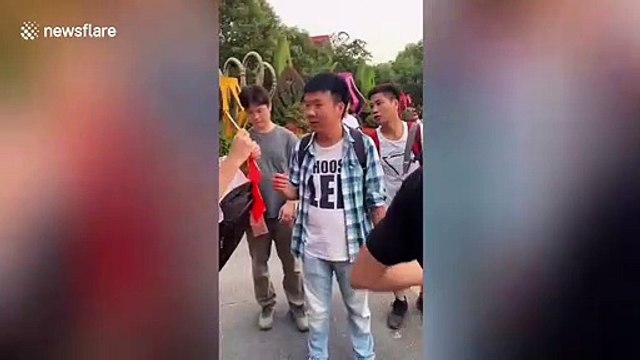 Chinese basketball fans hold 'F*ck Adam Silver' signs after pro-Hong Kong tweet controversy