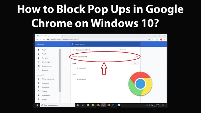 How to Block Pop Ups in Google Chrome on Windows 10? - video Dailymotion