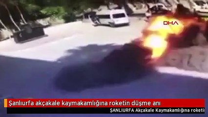 Şanlıurfa akçakale kaymakamlığına roketin düşme anı