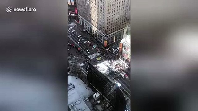 NYC Extinction Rebellion protestors show up in a boat and shut down Times Square