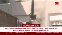 PKK/YPG'li teröristler sivillere saldırdı...