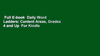 Full E-book  Daily Word Ladders: Content Areas, Grades 4 and Up  For Kindle