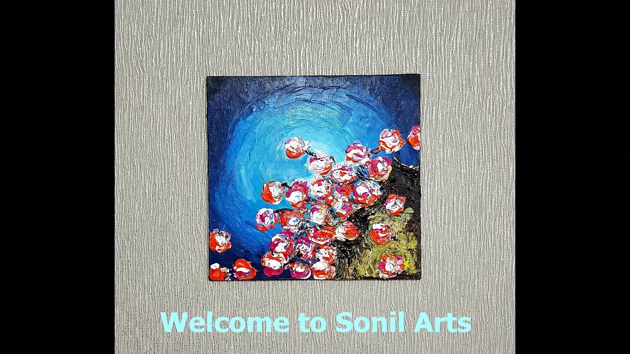 Watch new #acrylicflowerabstractpainting video with #brush & #knife from beginners. In this video, I will show you how to create #floweracrylicabstractart with brush & knife. It's a fantastic experience.  Try out..