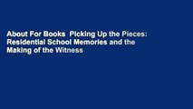 About For Books  Picking Up the Pieces: Residential School Memories and the Making of the Witness