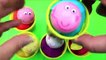 Peppa Pig Toys Wooden Balls Playdoh Surprise Cups Finger Family Song Teach Kids Colors!