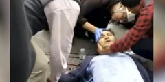 Así hieren de una pedrada en la cabeza a un periodista durante las protestas en Ecuador