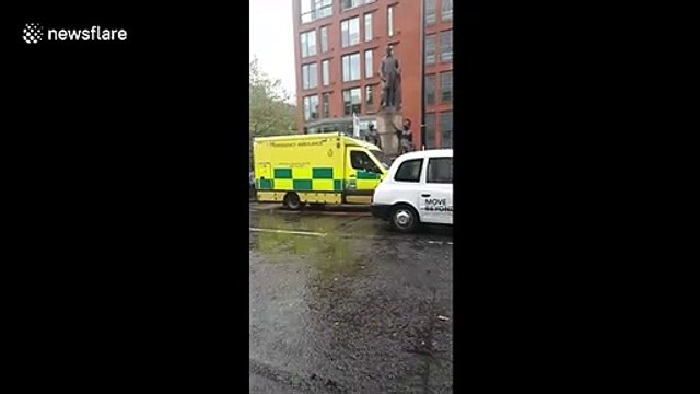 Heavy police presence at Piccadilly Gardens after five people stabbed at Manchester shopping centre
